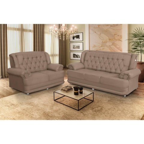 Conjunto de Sofá 2,00 X 1,50m 3 e 2 Lugares Suede Filadélfia