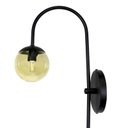 Ver imagem 1 de Arandela Arqueada Preta Globo Vidro Âmbar + Lâmpada Led G9 5w 6000k Bivolt