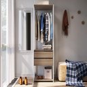 Ver imagem 1 de Closet Modulado Guarda Roupa Roupeiro Quarto Casal 2 Gavetas 3 Prateleiras Branco Marrom Madeira