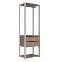 Ver imagem 3 de Closet Modulado Guarda Roupa Roupeiro Quarto Casal 2 Gavetas 3 Prateleiras Branco Marrom Madeira