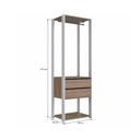 Ver imagem 4 de Closet Modulado Guarda Roupa Roupeiro Quarto Casal 2 Gavetas 3 Prateleiras Branco Marrom Madeira