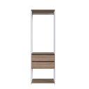 Ver imagem 2 de Closet Modulado Guarda Roupa Roupeiro Quarto Casal 2 Gavetas 3 Prateleiras Branco Marrom Madeira