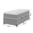 Ver imagem 4 de Cama Box Baú Solteiro Molas Ensacadas Pillow Top 88x188x66cm Martino Cinza Umaflex