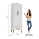 Ver imagem 3 de Quarto Infantil com Guarda-Roupa 2 Portas 2 Gavetas com Cômoda Magia Espresso Móveis Branco