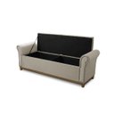 Ver imagem 5 de Baú Recamier Cama Box Quarto Madeira Estofado Grécia Casal:bege