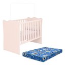 Ver imagem 2 de Quarto de Bebê Doce Sonho com Cômoda 2561 e Berço Simples 1 Qmovi Rosa Acetinado + Colchão Ortobom
