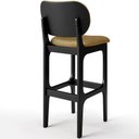 Ver imagem 7 de Kit 5 Banquetas Alta Bar Cozinha Sala Jantar Fixa Betta L02 Preto Couríssimo Casco Fendi - Lyam Deco