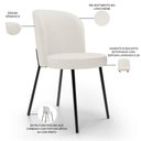 Ver imagem 7 de Cadeira para Sala de Jantar Cozinha Estofada Gavi L02 Linho Bege - Lyam Decor