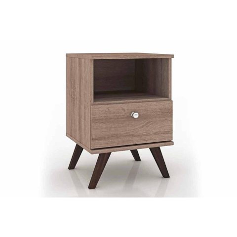 Mesa Cabeceira RT3019 c/ 1 Gaveta Rustico - Movelbento
