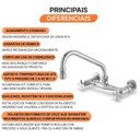 Ver imagem 3 de Misturador de Cozinha Parede Nya 1/4 de Volta 25885 Meber - Cromado