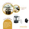 Cafeteira Prensa Francesa 600ml Vidro Borossilicato Preta - Mozcada - 4