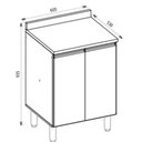 Ver imagem 3 de Balcão 60 Cm com Tampo 02 Portas Nicioli