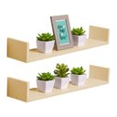 Ver imagem 1 de Kit 2 Prateleiras U 80 X 10cm Bege Claro Suporte Invisível
