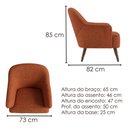 Ver imagem 3 de Poltrona Decorativa Naomi Pes Madeira Linho Color Trend Tca 303 Moll