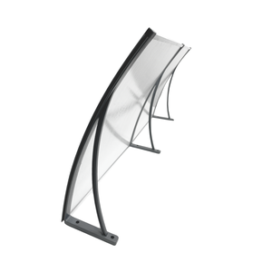 Toldo Policarbonato 1,80 X 0,50m Cinza e Translucido com Kit