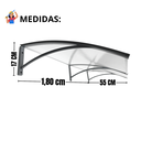 Ver imagem 4 de Toldo Policarbonato 1,80 X 0,50m Cinza e Translucido com Kit