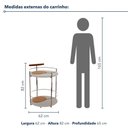 Ver imagem 2 de Carrinho Bar Móbile sem Porta Metal 62cm Off White e Amêndoa Rudnick