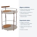 Ver imagem 3 de Carrinho Bar Móbile sem Porta Metal 62cm Off White e Amêndoa Rudnick