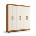 Ver imagem 2 de Guarda-Roupa Casal 6 Portas 2 Gavetas com Pés Majestic 181cm MDP - Nature / Offwhite