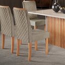 Ver imagem 2 de Kit 2 Cadeiras Elegance Nuova com Espaldar – Tecido Veludo Suede Bordado Estrutura 100% Mdf Mel/