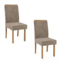 Ver imagem 1 de Kit 2 Cadeiras Elegance Nuova com Espaldar – Tecido Veludo Suede Bordado Estrutura 100% Mdf Mel/