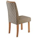 Ver imagem 4 de Kit 2 Cadeiras Elegance Nuova com Espaldar – Tecido Veludo Suede Bordado Estrutura 100% Mdf Mel/