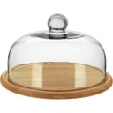 Ver imagem 1 de PRATO BOLO 15x26x26cm BAMBU NATURAL TAMPA VIDRO