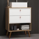 Ver imagem 2 de Balcão Gabinete para Banheiro com Pés 60cm Lionel B06 Branco Nogal - Lyam Decor