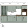 Cozinha Completa Modulada 100% Mdf 6 Peças com Cristaleira Iluminata - 4
