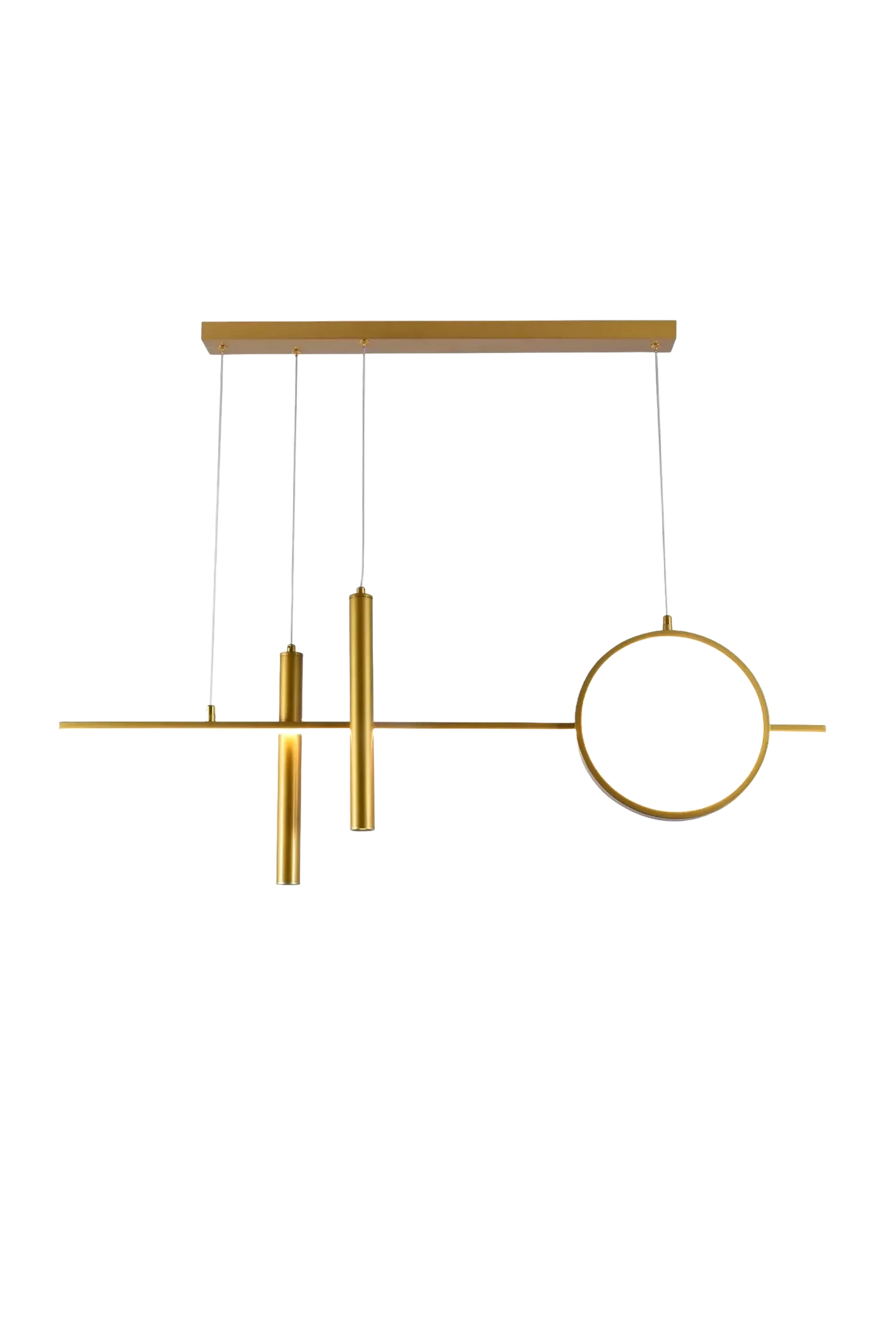 Ver imagem 1 de Pendente 100cm e Cabo 3mt Metal Dourado Led Integrado 3000k Bivolt Tupiara