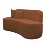 Sofá Ondulado Orgânico Pequeno 2 Lugares Sala Bouclé:bouclé Terracota - 2