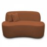 Sofá Ondulado Orgânico Pequeno 2 Lugares Sala Bouclé:bouclé Terracota - 1