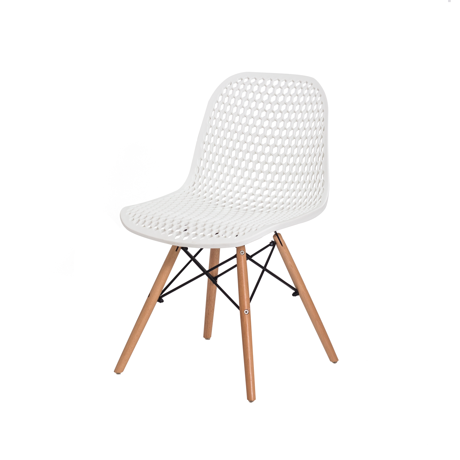 Cadeira Charles Eames Colmeia Eiffel Dkr Branca