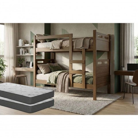 Beliche Jaspe Legno com 02 Colchões D33 12cm