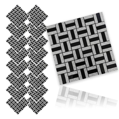 Pastilha de Vidro Adesiva Kit 16 Uni Parede Cozinha Banheiro Lavabo Sala Decorativa Moderna Requinta