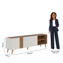 Ver imagem 3 de Rack para TV Ripado Capri até 75 Polegadas 3 Portas Freijó/Off Colibri Decor