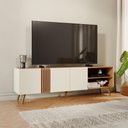 Ver imagem 7 de Rack para TV Ripado Capri até 75 Polegadas 3 Portas Freijó/Off Colibri Decor