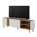 Ver imagem 2 de Rack para TV Ripado Capri até 75 Polegadas 3 Portas Freijó/Off Colibri Decor