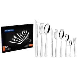 Faqueiro Búzios 54 Peças em Aço Inox com Facas para Churrasco Tramontina 23799/077 - 1