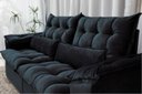 Ver imagem 4 de Sofá Retrátil e Reclinável Ipanema 1,80m em Tecido Veludo C/pillow Nos Braços - Montagem Inclusa:pre