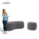 Ver imagem 6 de Conjunto 03 Puffs Decorativos Living Aisha Orgânico Bouclê Cinza Escuro - Desk Design