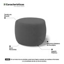 Ver imagem 5 de Conjunto 03 Puffs Decorativos Living Aisha Orgânico Bouclê Cinza Escuro - Desk Design
