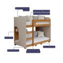 Ver imagem 3 de Beliche Solteiro em Mdf Ema com Kit Pés Cimol Nature/off White