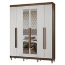 Ver imagem 3 de Guarda-Roupa Casal com Pés 6 Portas Batentes com Espelho Netuno Madesa