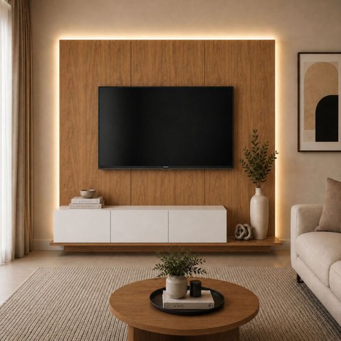 Rack com Painel para TV até 60 Polegadas Ayla 100% MDF com LED