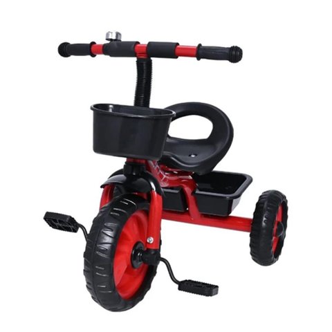 Triciclo Infantil com Cesta e Buzina Vermelho - Shiny Toys