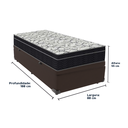 Ver imagem 3 de Cama Box Baú Marrom e Colchão Airtech 150 Espuma D45 Solteiro Ortobom