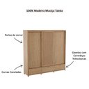 Ver imagem 4 de Guarda Roupa Madeira Maciça 3304u Nest 03 Portas de Correr e 03 Gavetas Tauari Finestra