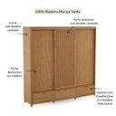 Ver imagem 3 de Guarda Roupa Madeira Maciça 3304U Nest 03 Portas de Correr e 03 Gavetas Tauari Finestra