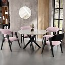 Ver imagem 2 de Kit 2 Cadeiras Sala de Jantar Estar Living Estofada Suran L02 Preto Suede Rosê - Lyam Decor